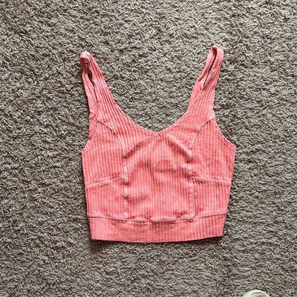 Hot Pink Ribbed Women's Tank Top